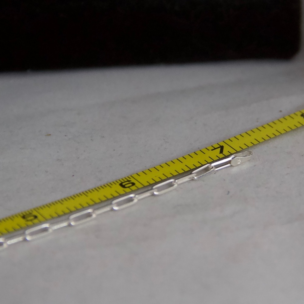 Sterling Silver Paperclip Chain Bracelet 925 Minimalist Link 7 Inch 2.65mm - Picture 8 of 8